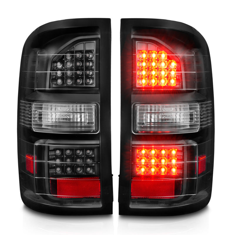 ANZO 2014-2018 GMC Sierra LED Tail Lights Black Housing Clear - 311397-C-Dub Tech