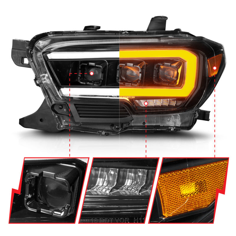 ANZO 16-22 Toyota Tacoma SR/SR5 ONLY Full LED Proj Headlights - 111562-C-Dub Tech