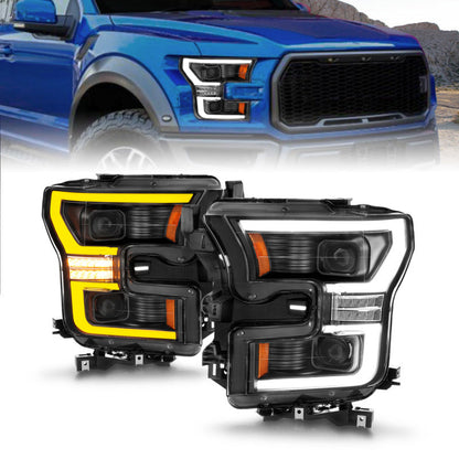 ANZO 15-17 Ford F-150 LED Projector Headlights - w/ Light - 111547