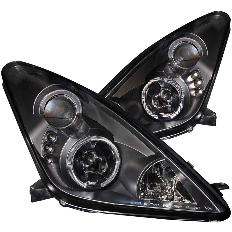 ANZO 2000-2005 Toyota Celica Projector Headlights w/ Halo Black - 121387-C-Dub Tech