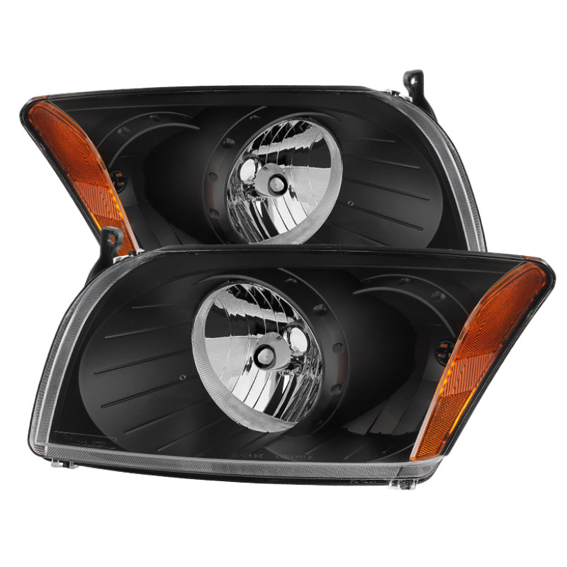 Xtune Dodge Caliber 07-12 Crystal Headlights -Black HD-JH-DCAL07-AM-BK - 9026522