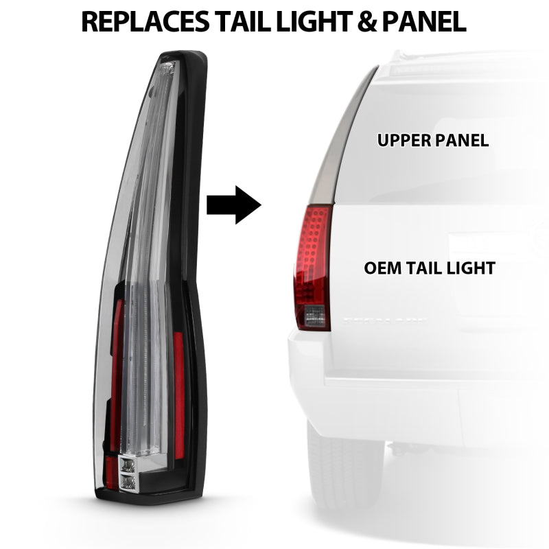 ANZO 2007-2014 Cadillac Escalade Led Taillights Red/Clear - 311296-C-Dub Tech