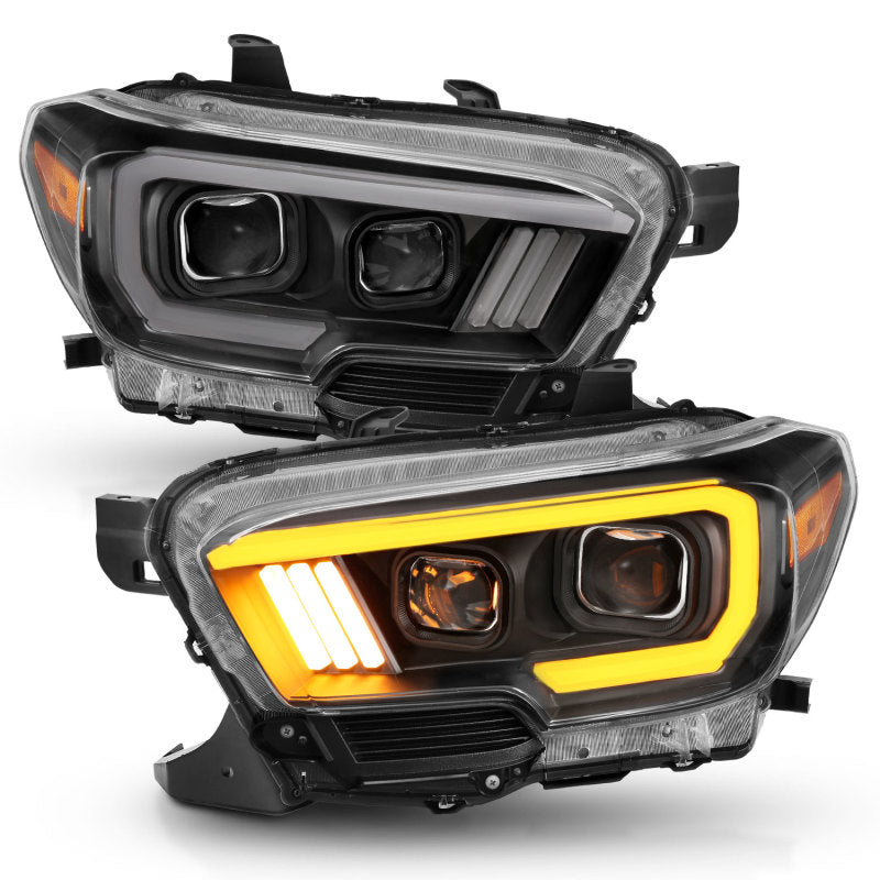 ANZO 2016-2017 Toyota Tacoma Projector Headlights w/ Plank Style Switchback - 111397-C-Dub Tech