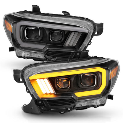 ANZO 2016-2017 Toyota Tacoma Projector Headlights w/ Plank Style Switchback - 111397-C-Dub Tech