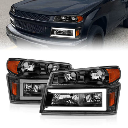 ANZO 04-12 GM Colorado/Canyon/I-Series Crystal Headlights - w/ Light Bar - 111558-C-Dub Tech