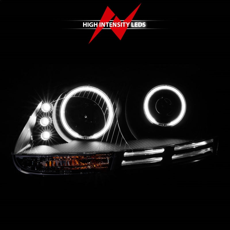 ANZO 2006-2009 Volkswagen Rabbit Projector Headlights w/ Halo Black (CCFL) - 121345-C-Dub Tech