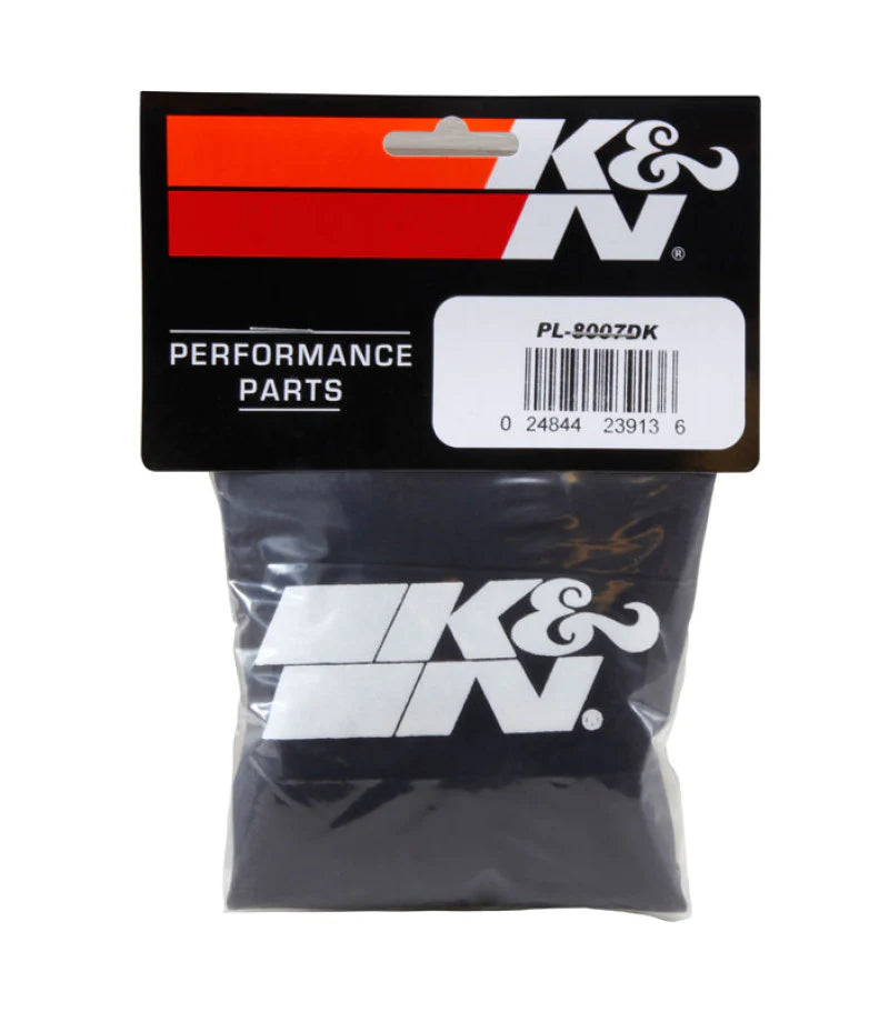 K&N Air Filter Wrap Drycharger - Round Straight - Black - PL-8007DK