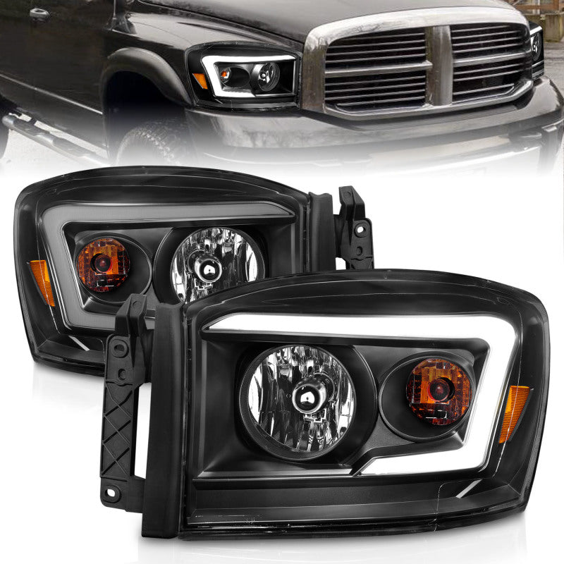 Anzo 06-09 Dodge RAM 1500/2500/3500 Headlights Black Housing/Clear Lens (w/ - 111524