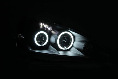 ANZO 2005-2006 Acura Rsx Projector Headlights w/ Halo Black - 121197