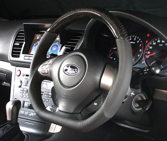 DAMD D-Shaped Black Carbon Steering Wheel | Multiple Subaru Fitments (SS358-DL-KCK)