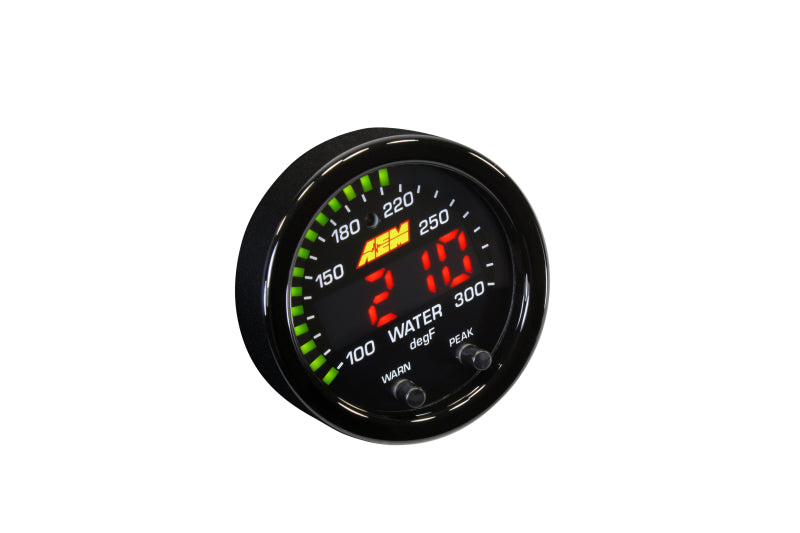 AEM X-Series Temperature 100-300F Gauge Kit (ONLY Black Bezel and - 30-0302