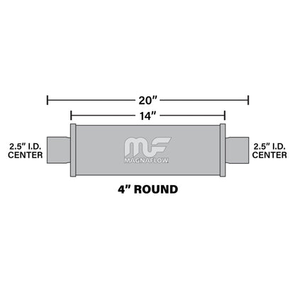MagnaFlow Muffler Mag SS 14X4X4 2.5X2.5 - 10416