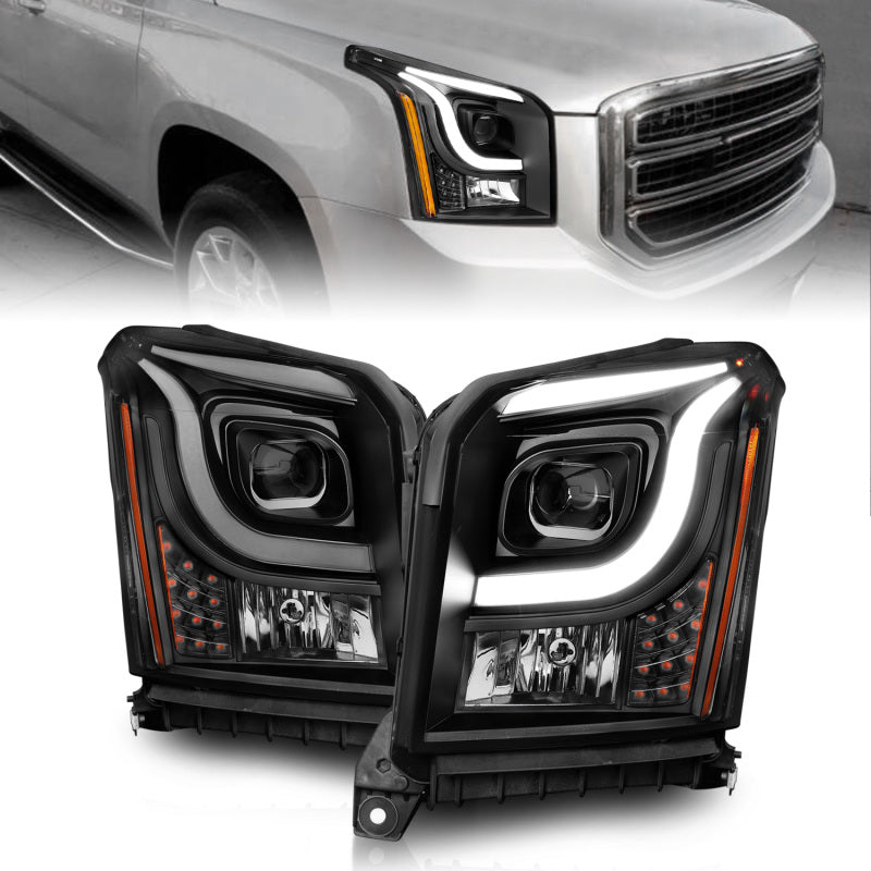 Anzo 15-17 GMC Yukon/Yukon XL Projector Headlights Black Housing/Clear Lens - 111535