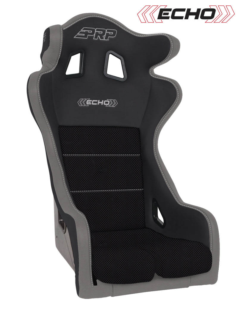 PRP Echo Composite Seat- Black/Grey (PRP Silver Outline/Delta Silver- Silver - A38-203