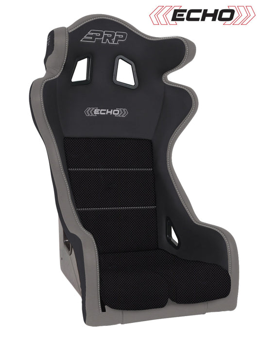 PRP Echo Composite Seat- Black/Grey (PRP Silver Outline/Delta Silver- Silver - A38-203