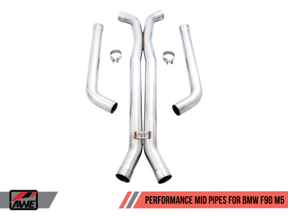 AWE Tuning 18-19 BMW F90 M5 Non-Resonated Performance Mid Pipes - 3020-11024-C-Dub Tech