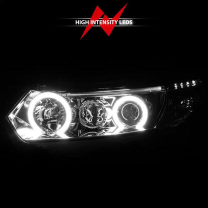 ANZO 2006-2011 Honda Civic Projector Headlights w/ Halo Chrome (CCFL) - 121061