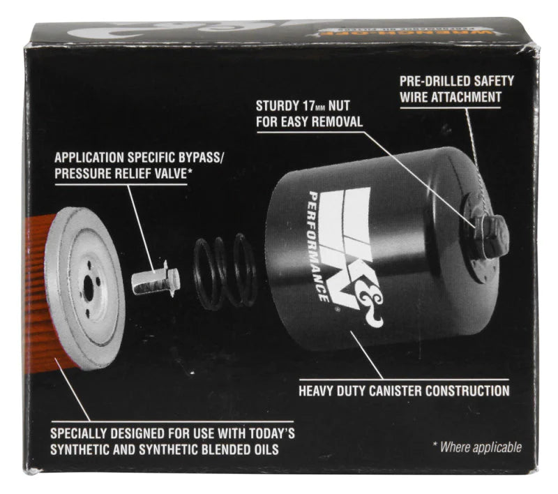 K&N Oil Filter 2.688in Height x 3.031in OD Powersports - - KN-184