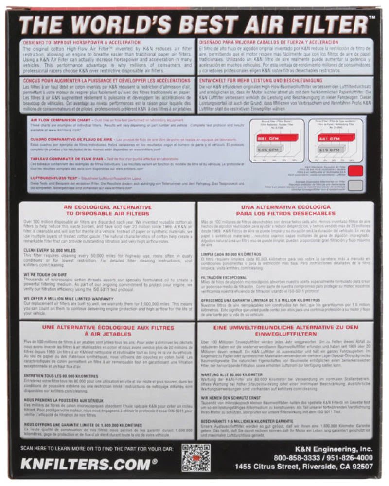 Replacement Air Filter KAWASAKI KLE650; 2019 Pack of 6 - KA-6415