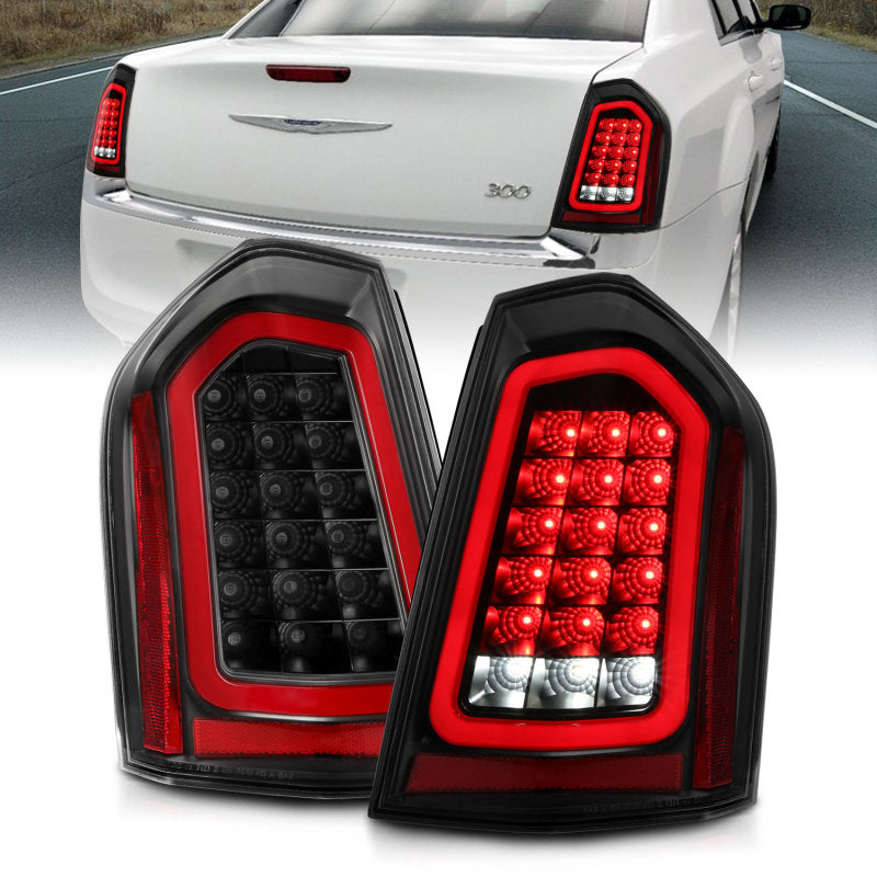 ANZO 11-14 Chrysler 300 LED Taillights Black w/ Sequential - 321343-C-Dub Tech