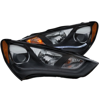 ANZO 2013-2015 Hyundai Genesis Projector Headlights w/ Plank Style Design - 121511