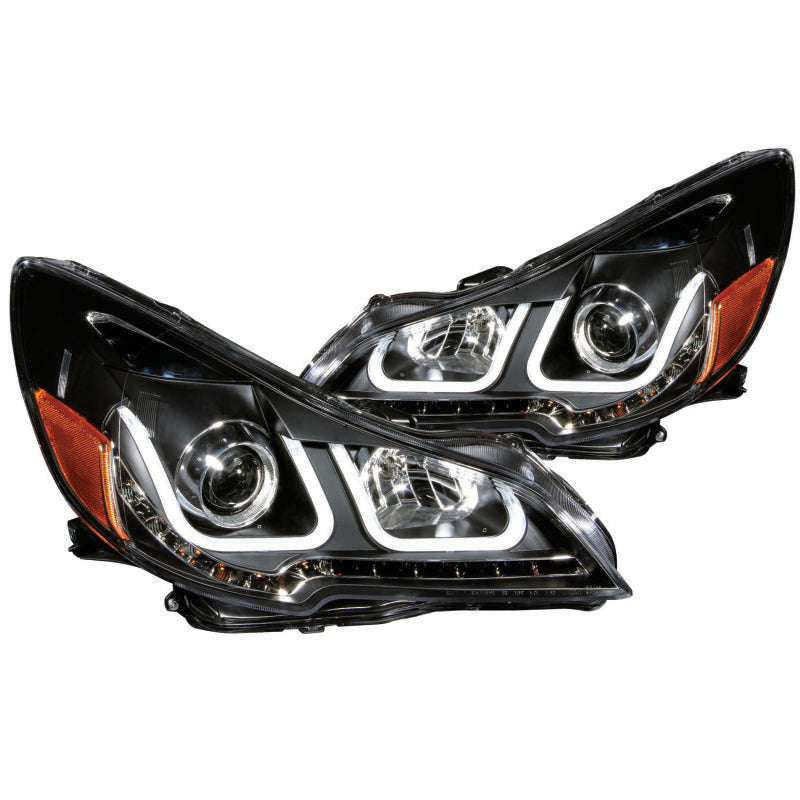 ANZO 2010-2014 Subaru Outback Projector Headlights w/ U-Bar Black - 111285-C-Dub Tech