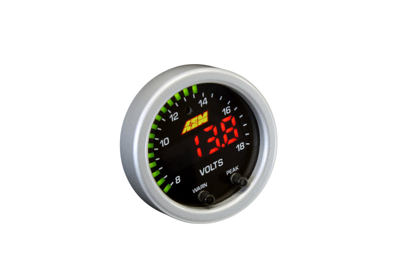 AEM X-Series 8-18V Volt Gauge - 30-0303-C-Dub Tech