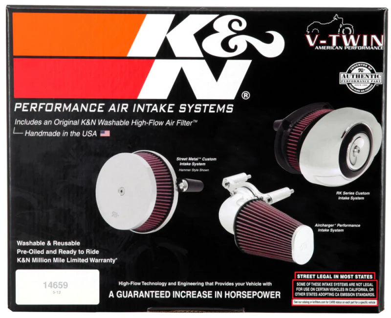 K&N 07-14 Harley Sportster 883/1200CC Polished Performance Intake Kit - 57-1126P