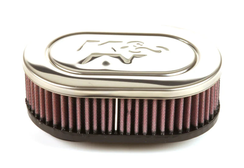 K&N Universal Chrome Filter 2in Flange ID/2in Height/0.625in Flange Length/4in - RC-2370