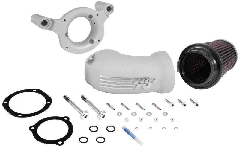 K&N 01-17 Harley Davidson Softail/Dyna FI Silver Aircharger Performance Intake - 63-1137S