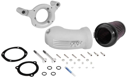 K&N 01-17 Harley Davidson Softail/Dyna FI Silver Aircharger Performance Intake - 63-1137S