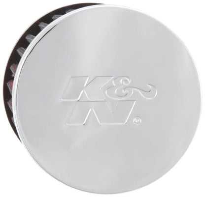 K&N Rubber Base Chrome Top Push-In Crankcase Vent Filter 3in - 62-1490