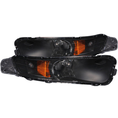 ANZO 2005-2009 Ford Mustang Euro Parking Lights Black w/ Amber - 511002-C-Dub Tech