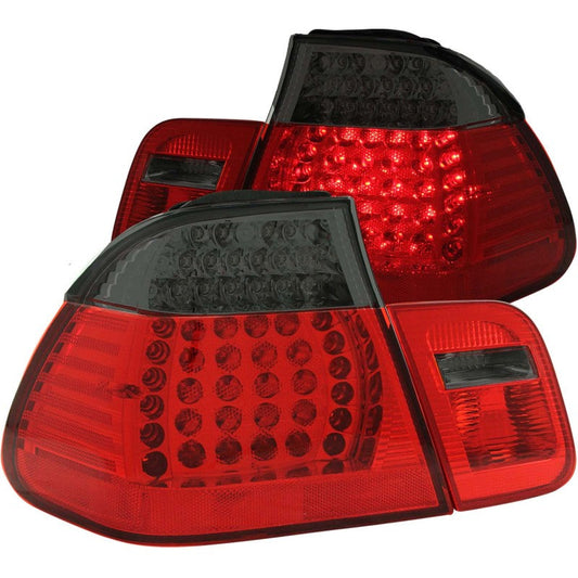 ANZO 1999-2001 BMW 3 Series E46 LED Taillights Red/Smoke 2pc - 321126