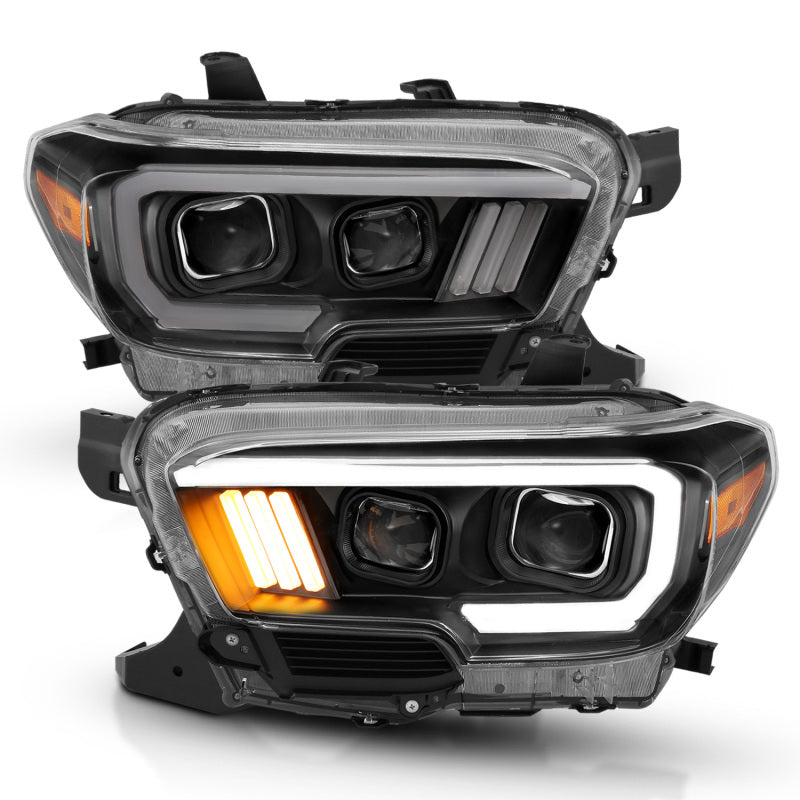 ANZO 2016-2017 Toyota Tacoma Projector Headlights w/ Plank Style Design - 111379-C-Dub Tech