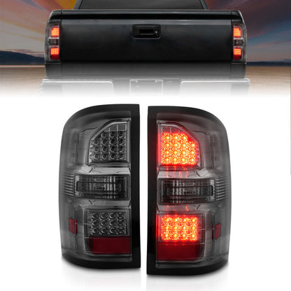 ANZO 2014-2018 GMC Sierra LED Tail Lights Black Housing Smoke - 311398-C-Dub Tech