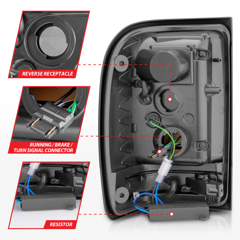 ANZO 2001-2011 Ford  Ranger LED Tail Lights w/ Light Bar - 311393