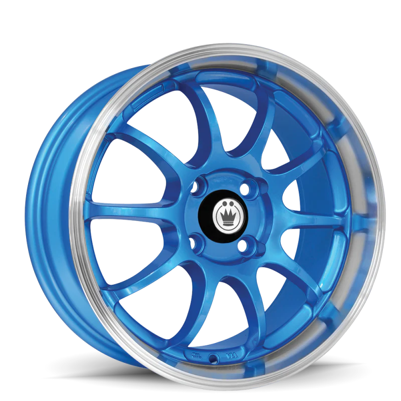 Konig Lightning 15x7 4x100 ET38 Blue/Machine Lip - LI57100383