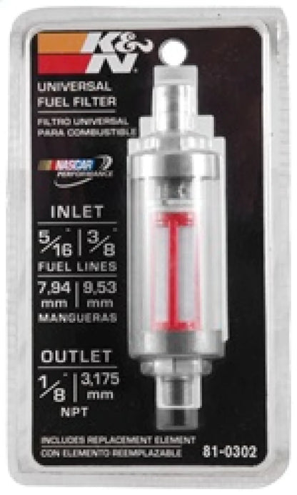 K&N 5/16in or 3/8in Inlet 1/8in NPT Outlet Clearview Fuel - 81-0302
