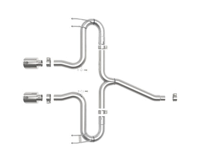 aFe Takeda 2-1/2in 304 SS Axle-Back Exhaust w/Polished Tips 17-20 - 49-36625-P