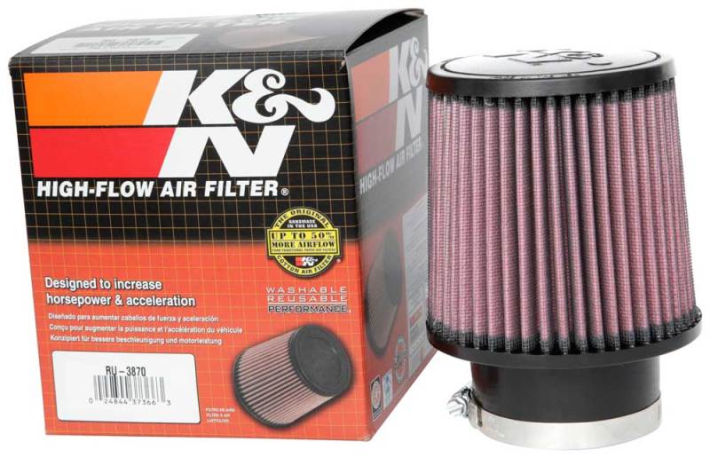 K&N Universal Clamp-On Air Filter 3in FLG / 5in B - RU-3870