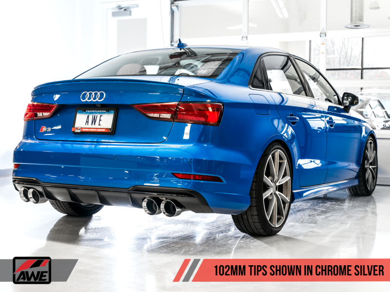 AWE Tuning Audi 8V S3 SwitchPath Exhaust w/Chrome Silver Tips - 3025-42068-C-Dub Tech