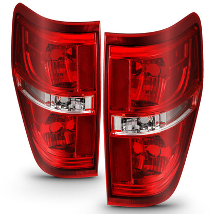 ANZO 2009-2014 Ford F-150 Euro Taillight Red/Clear (W/O Bulb) - 311299