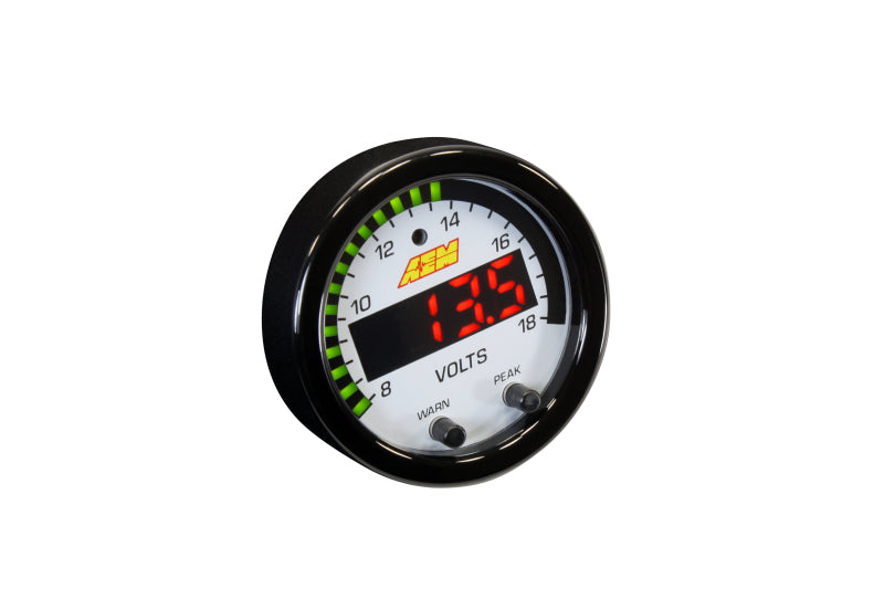 AEM X-Series 8-18V Volt Gauge - 30-0303-C-Dub Tech