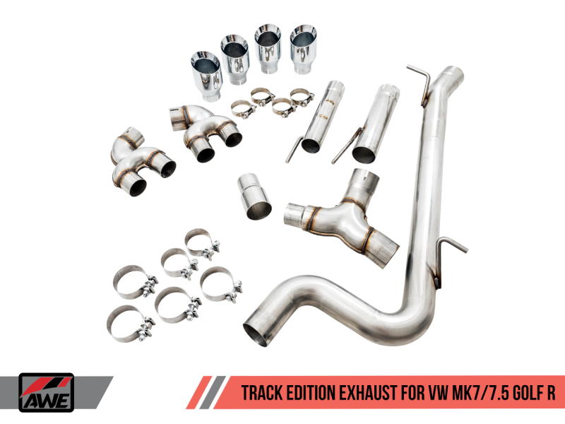 AWE Tuning MK7.5 Golf R Track Edition Exhaust w/Chrome Silver - 3015-42140-C-Dub Tech