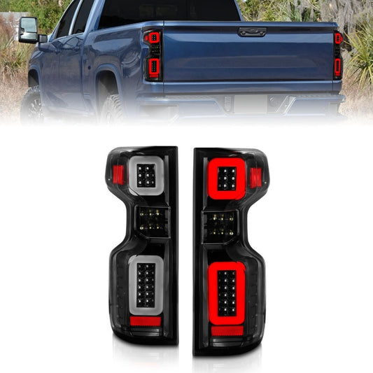 Anzo 19-21 Chevy Silverado Work TruckFull LED Tailights Black Housing - 311417