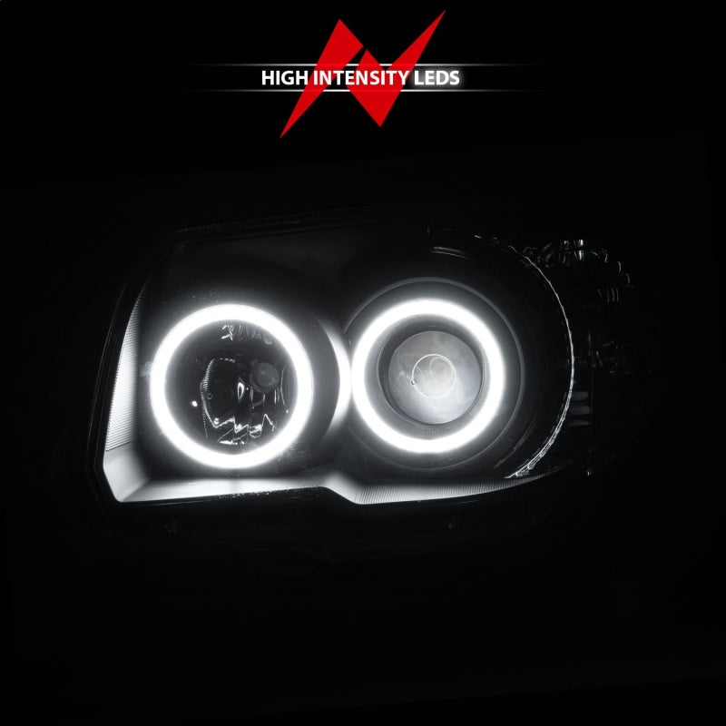 ANZO 2006-2009 Toyota 4Runner Projector Headlights w/ Halo Black - 111320-C-Dub Tech