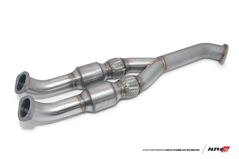 AMS Performance 2009+ Nissan GT-R R35 Alpha 90mm Midpipe w/Race - ALP.07.05.0006-2