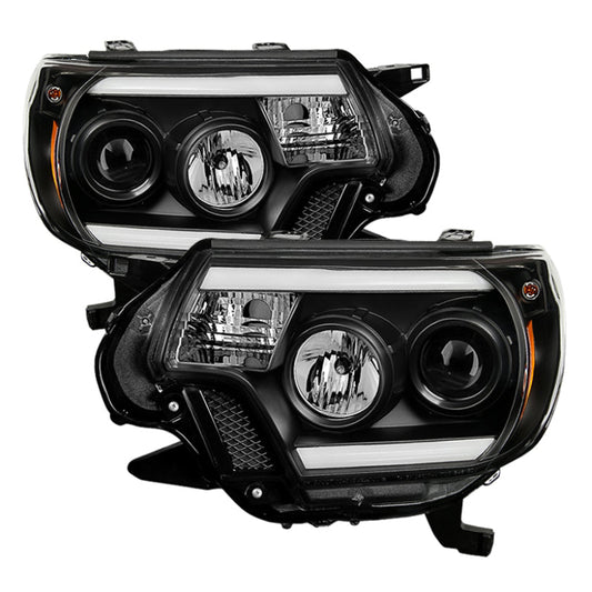 Spyder Toyota Tacoma 12-15 Projector Headlights Light Bar DRL Black - 5081711