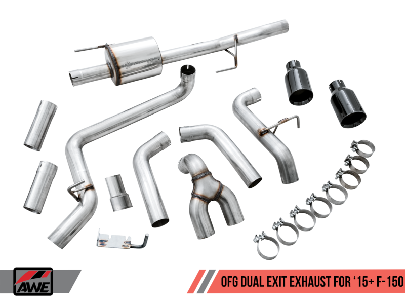 AWE Tuning 2015+ Ford F-150 0FG Dual Exit Performance Exhaust - 3015-33120-C-Dub Tech